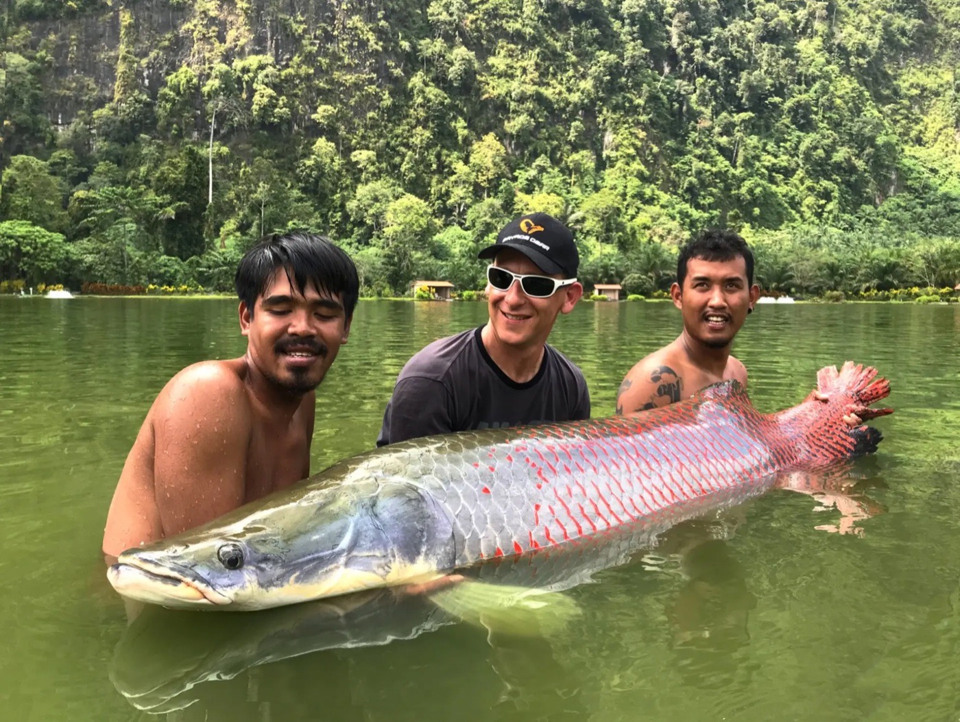 A guest with a giant catch at Samui Fishing Club & Resort